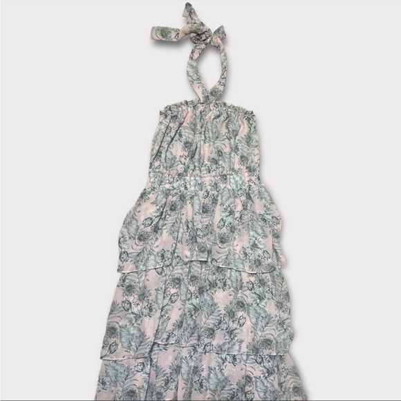 MISA Los Angeles Pink Floral Valeria Halter Midi Dress - Picture 8 of 10